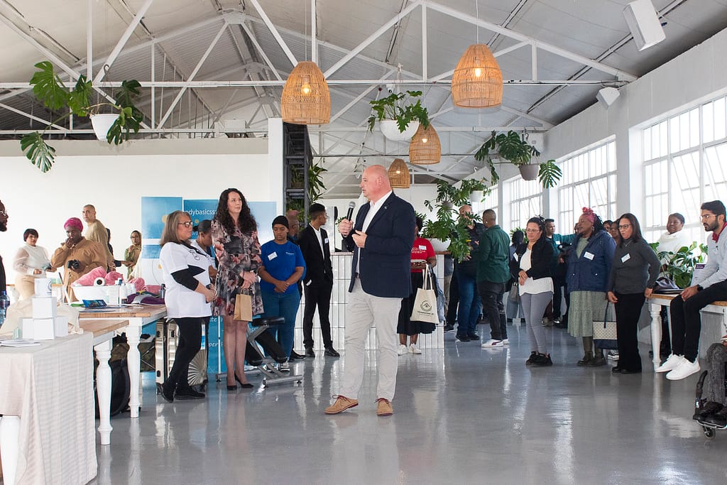 Alderman James Vos, Mayoral Committee Member for Economic Growth, addressing the businesses at the SMME Showcase.