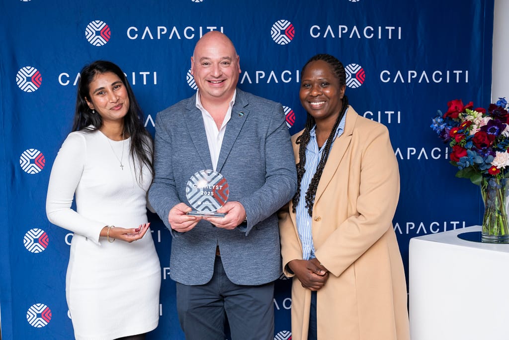 Jamie-Leigh Govender, the Marketing Manager at Big Beard Web Solutions; Alderman James Vos, Mayoral Committee Member for Economic Growth; Naomi Ncube, the UI/UX Designer at Big Beard Web Solutions.