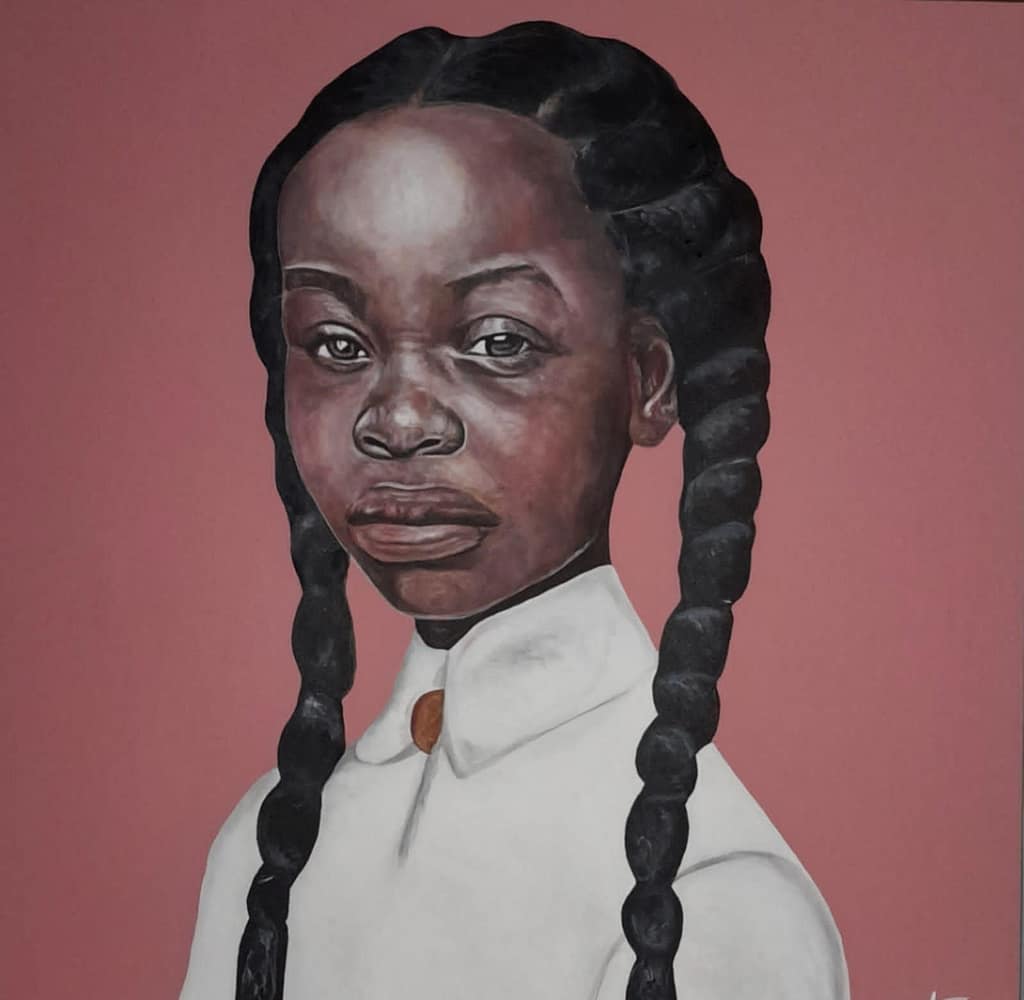 A painting by Ayabonga-Ntshongwana exhibiting at the Cape Town Art Fair