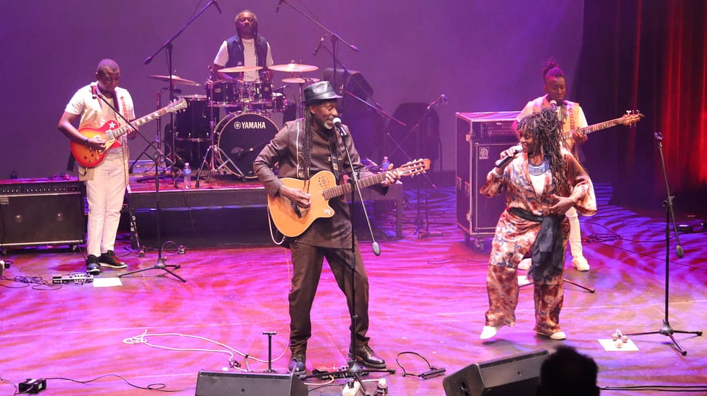 Band performing on stage during WOMAD Cape Town 2023