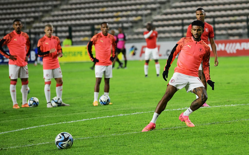 Players from Cape Town Spurs Pre match warmup