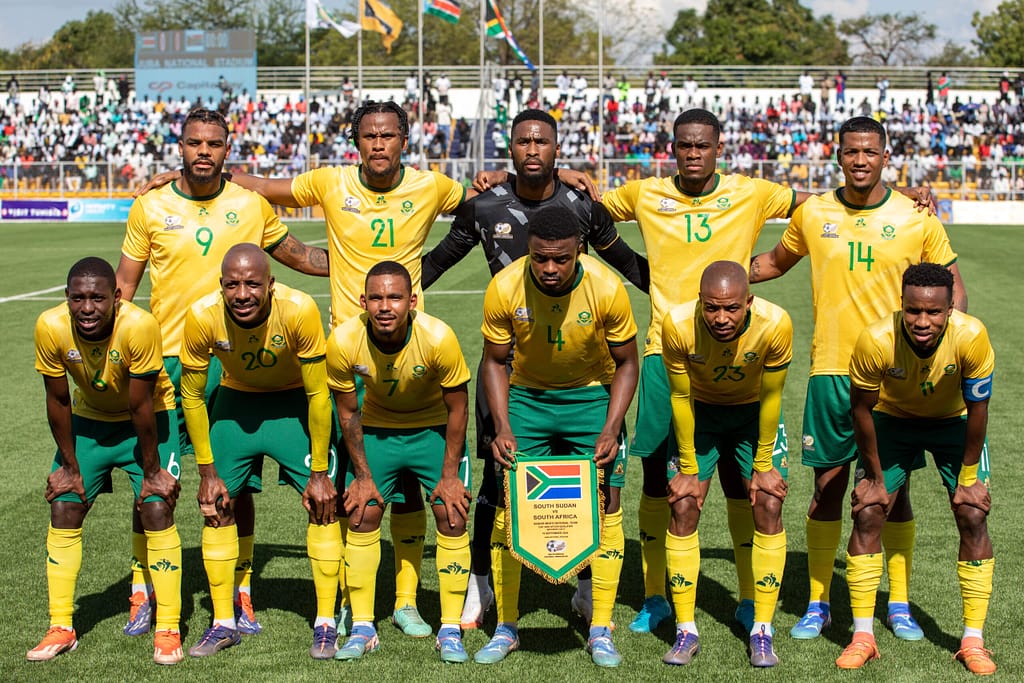 South Africa team picture during the 2025 Africa Cup of Nations Qualifiers match between South Sudan and South Africa at Juba Stadium in Juba, South Sudan on 10 September 2024 ©Paul Padiet/BackpagePix