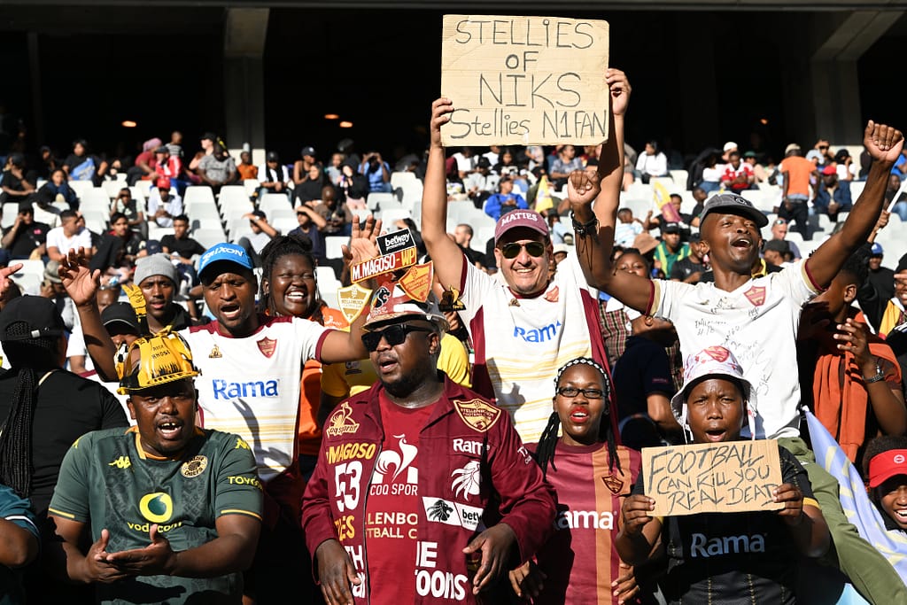 Stellenbosch FC fans at a PSL game at DHL Stadium
