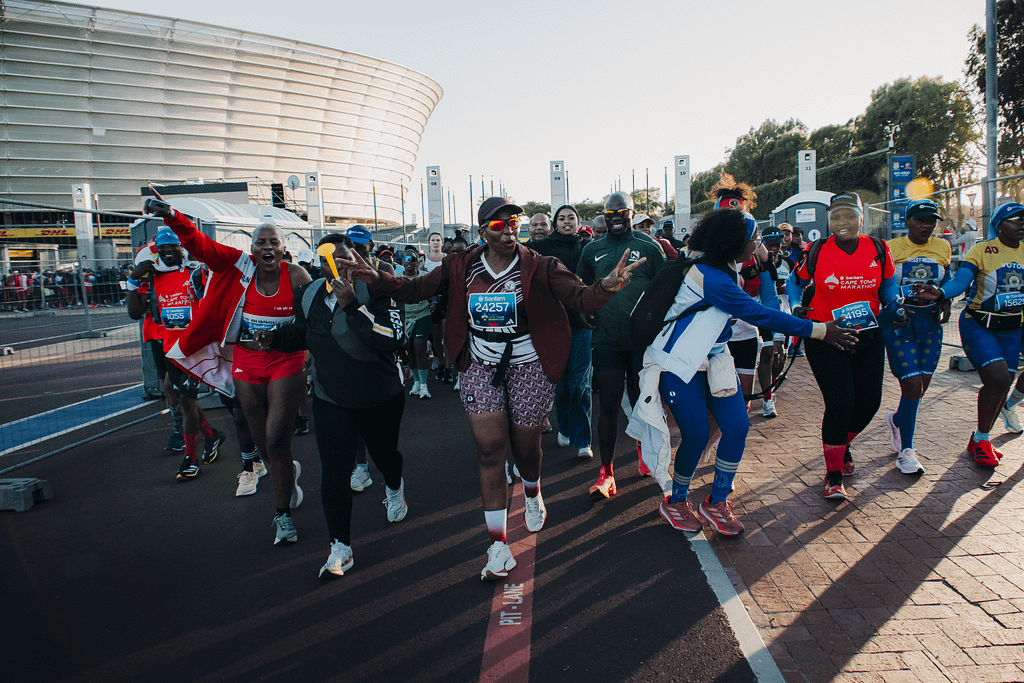 Cape Town Marathon runners at DHL Stadium