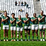 Springbok Women sing the national anthem before their clash against the Barbarians at DHL Stadium in September 2024