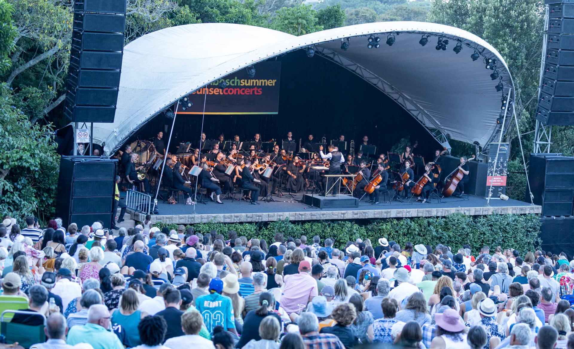 The Cape Town Philharmonic Orchestra on stage at Kirstenbosch