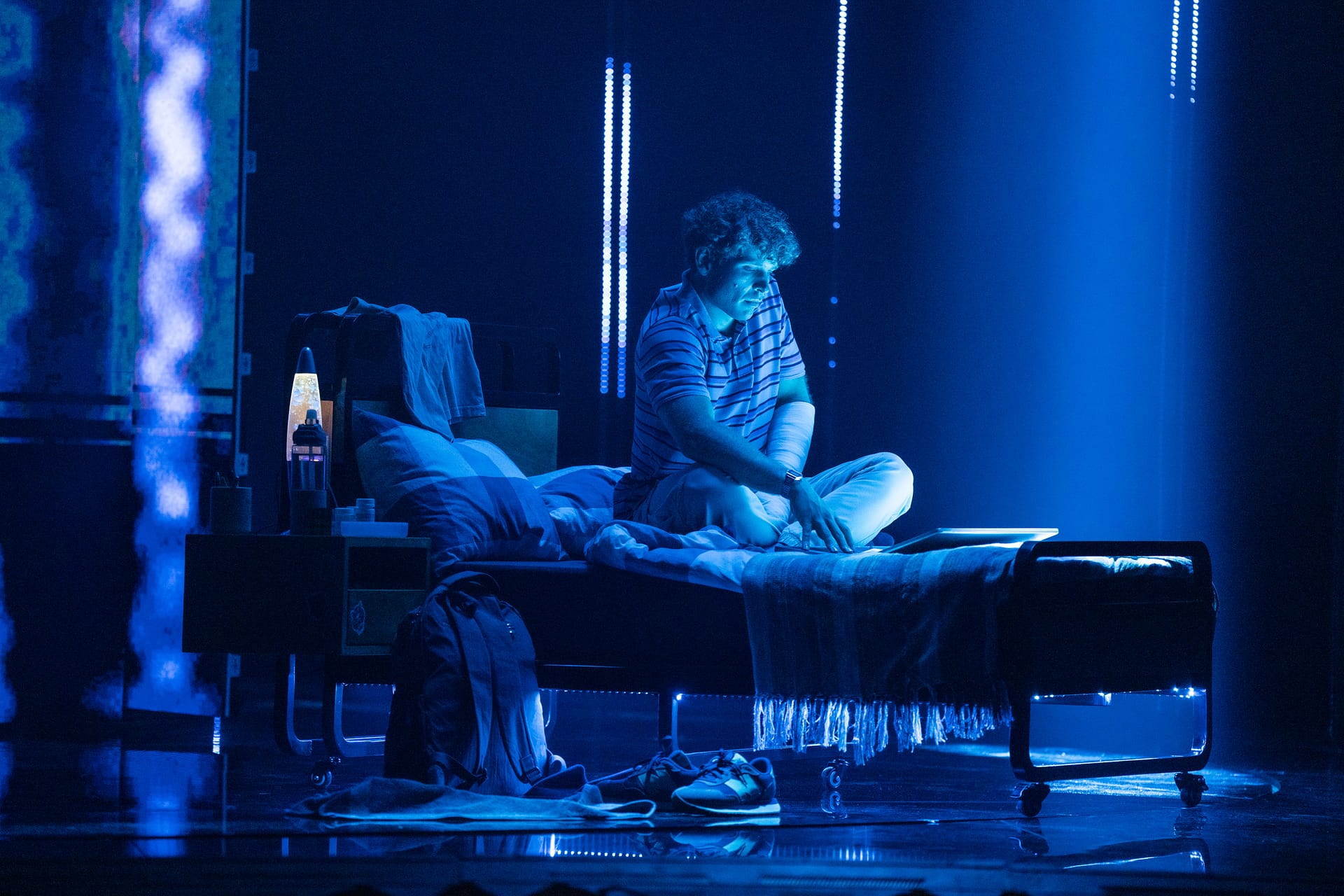 Evan Hansen cast on stage during performance