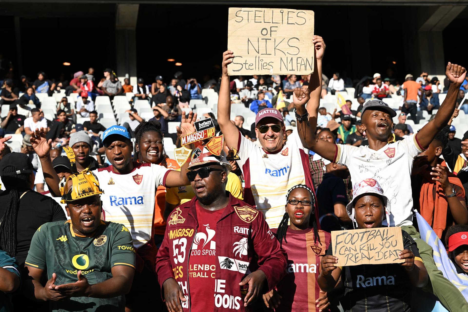 Stellenbosch FC fans at a PSL game at DHL Stadium