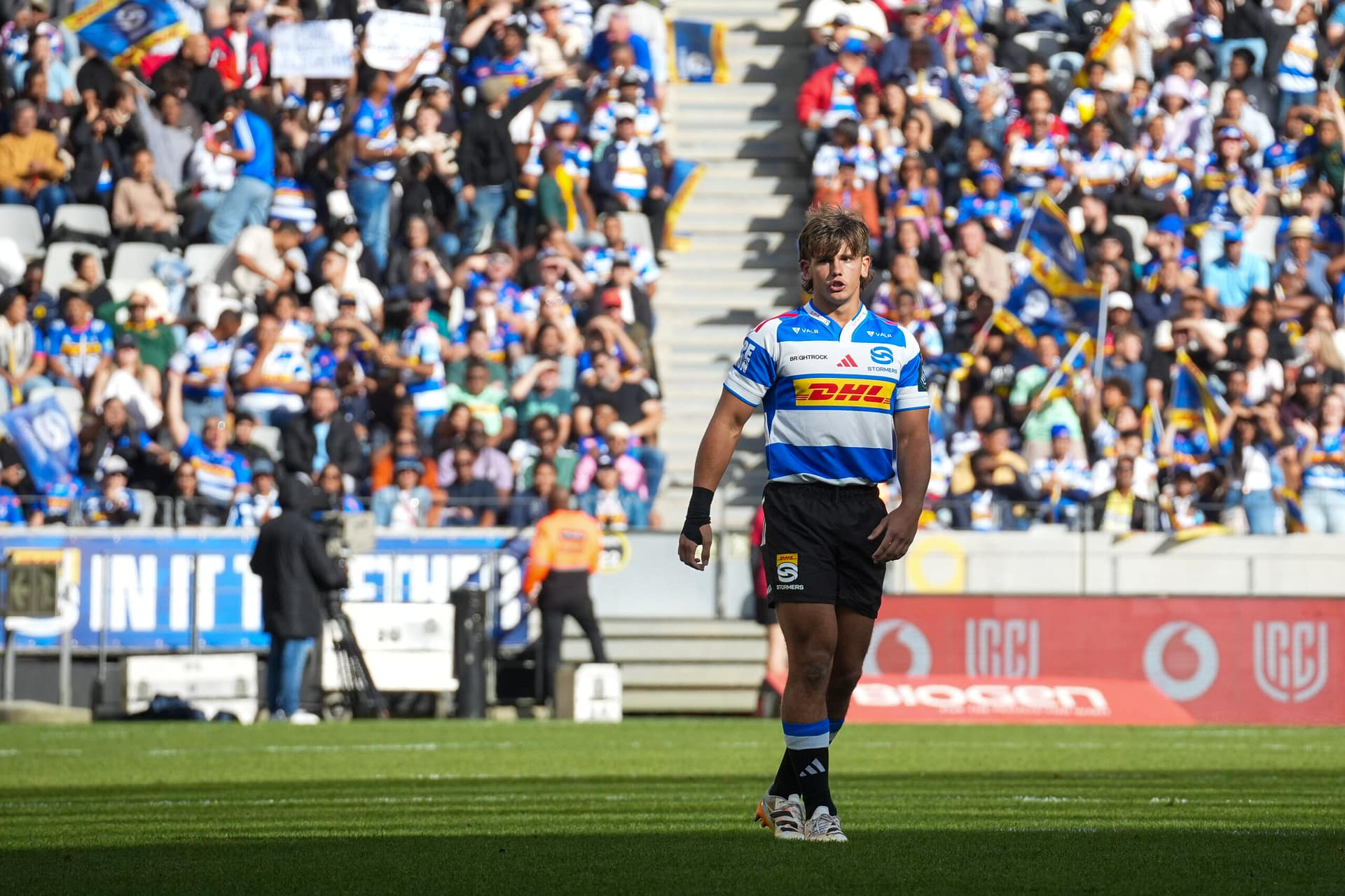 DHL Stormers XXIII centre Markus Muller in action at DHL Stadium
