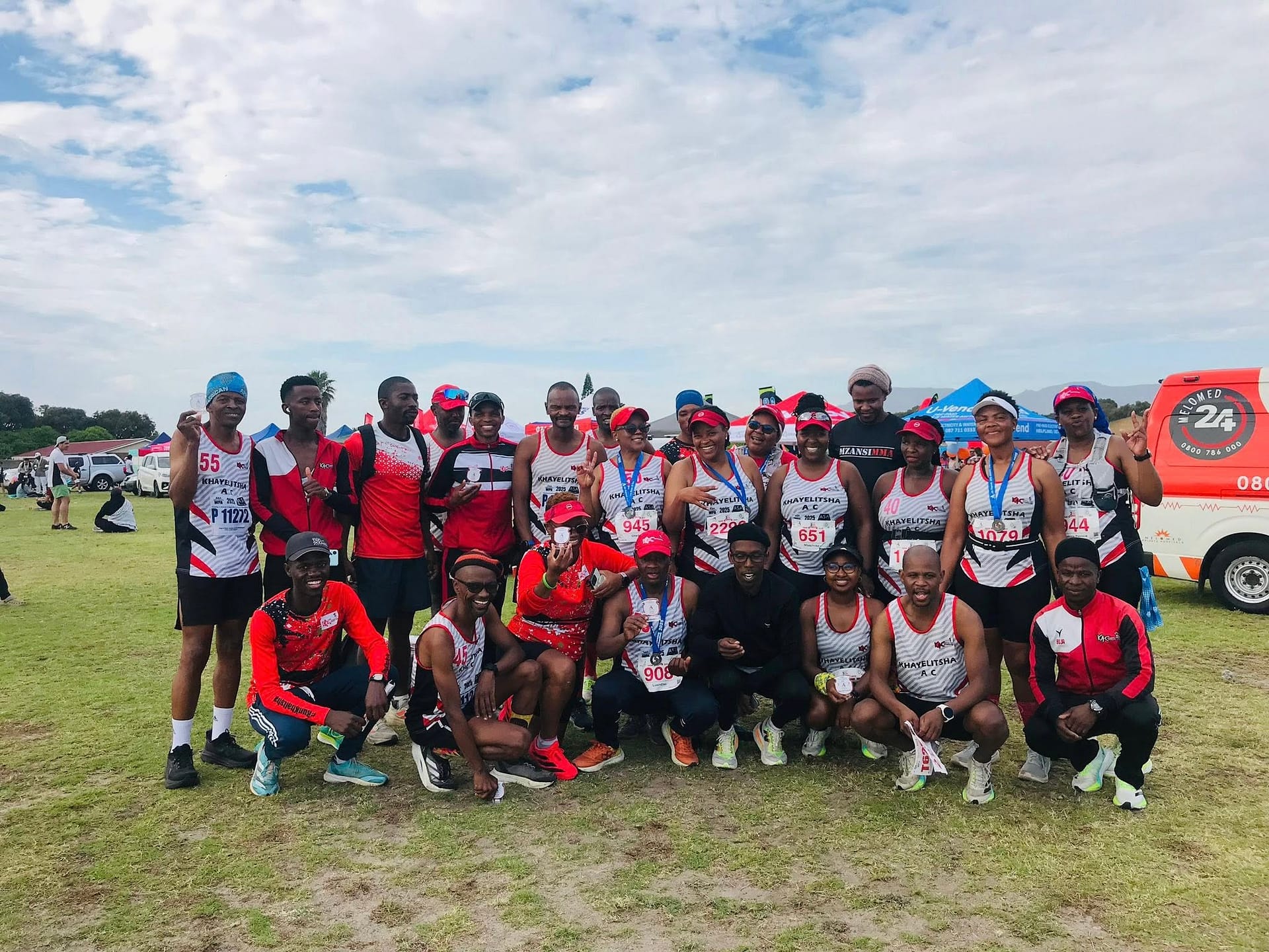 Khayelitsha AC members pose for a picture. The club is hosting the Khayelitsha Road Race in September 2026