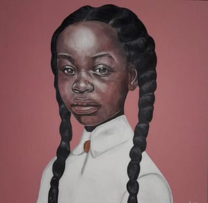 A painting by Ayabonga-Ntshongwana exhibiting at the Cape Town Art Fair